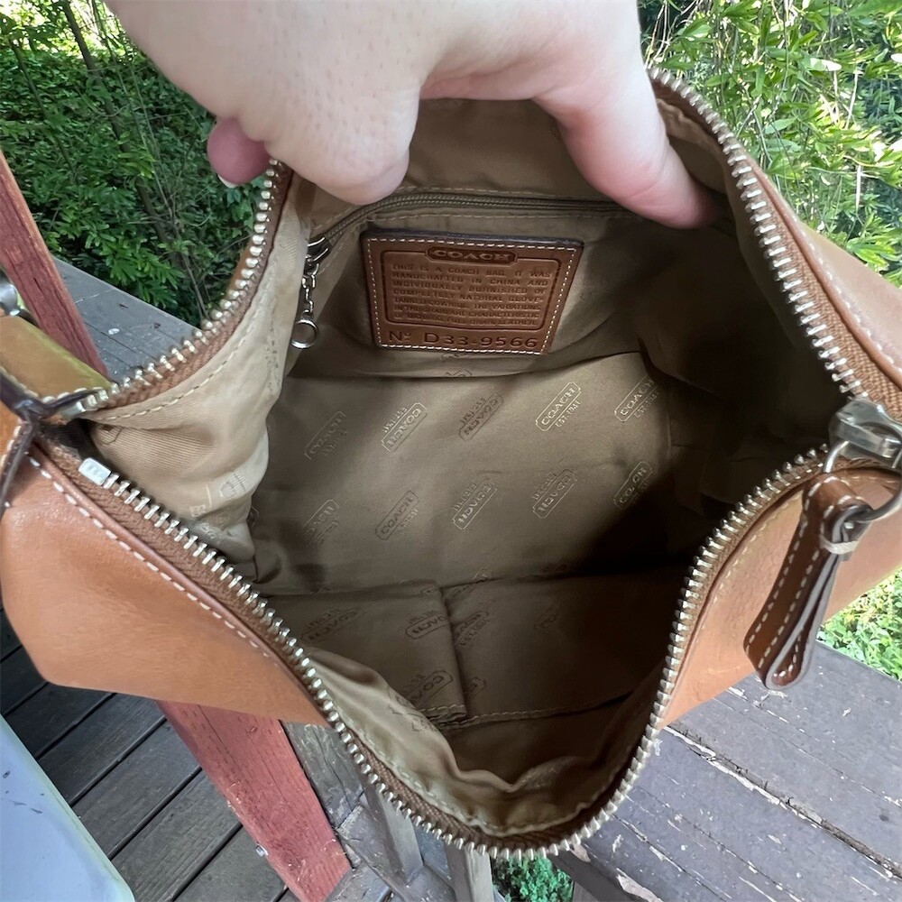 COACH Vintage Y2K British Tan Ergo Hobo Shoulder Bag Silver Hardware AUTHENTIC - Picture 11 of 13